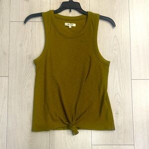 Madewell Olive Green Knotted Tank Top